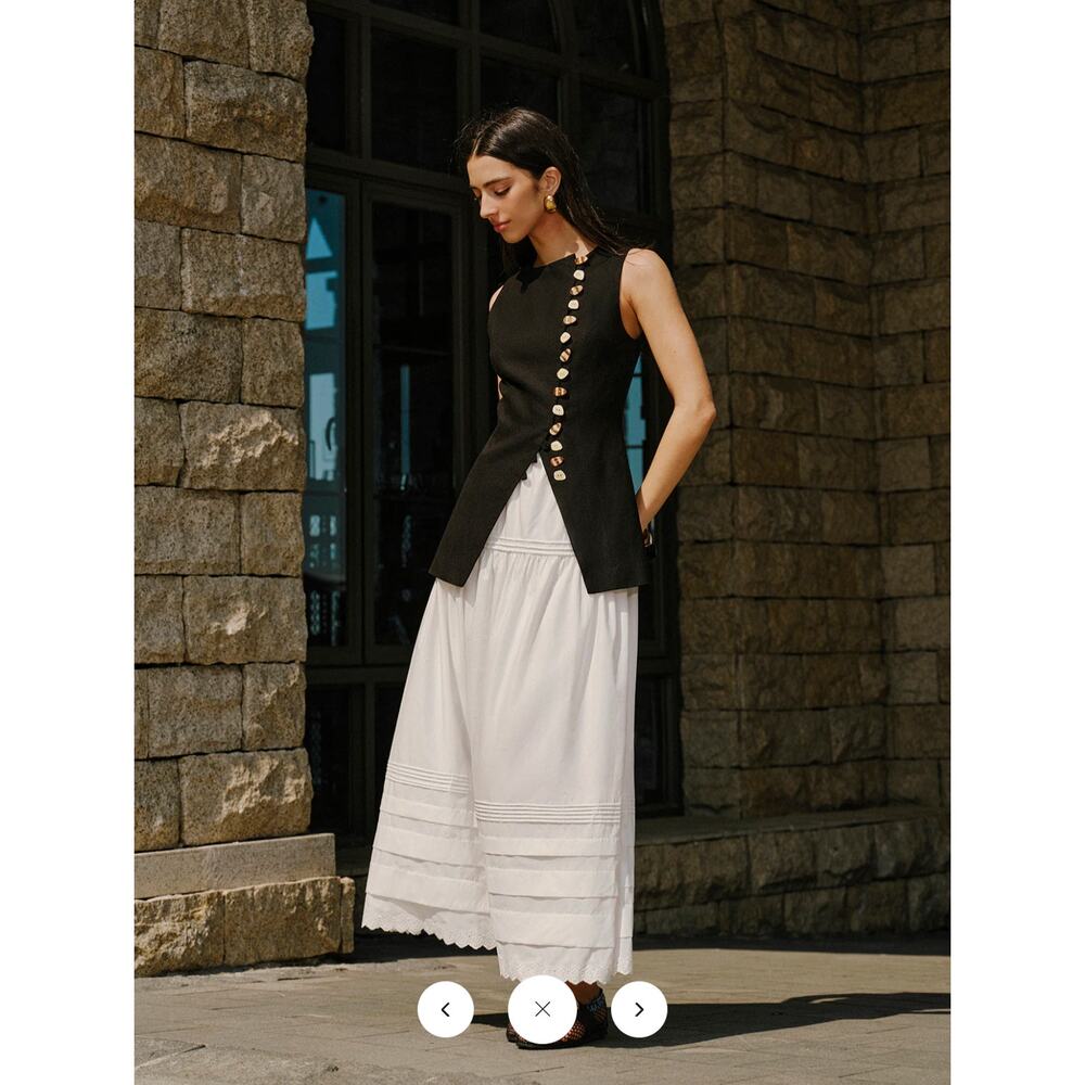 NWT Commense Linen Blend Button-Detail Vest Sz L - Picture 4 of 4